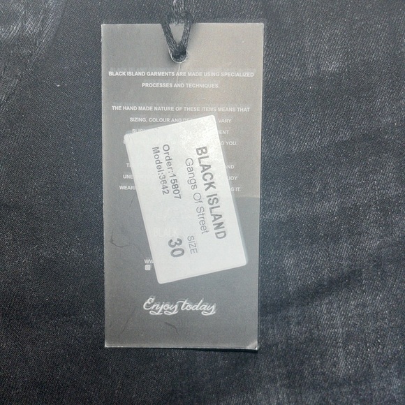 NWT Black Island Gangs Of Street Skinny Moto Cross Sport Distressed Jeans W Zip - Picture 8 of 15